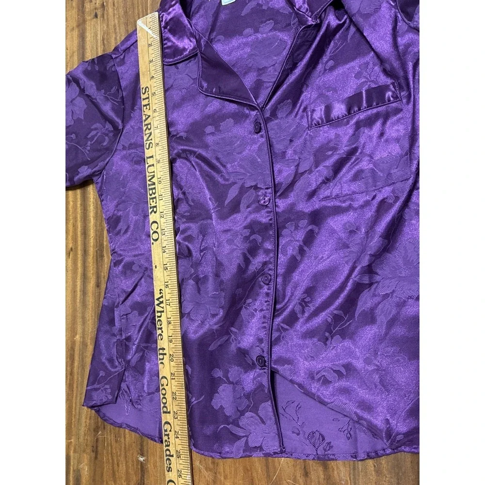 Miss Elaine Purple Silky/Satiny Pajama Set - Size Medium Petite NEW TAGs - Picture 6 of 8